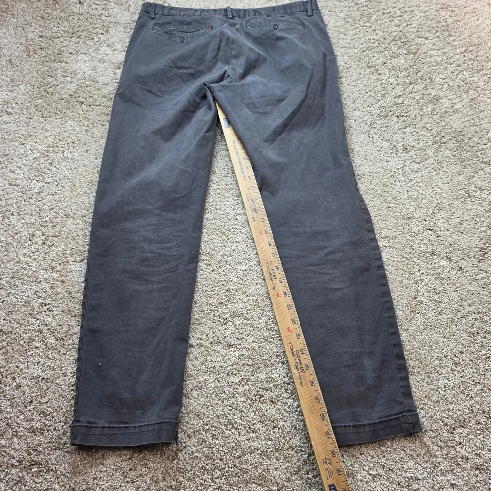 Banana Republic Lived-In Chino Pants Mens 33x32 Gray Skinny Fit Stretch Casual